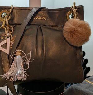 Coach Ashley Metallic Gold Leather Shoulder